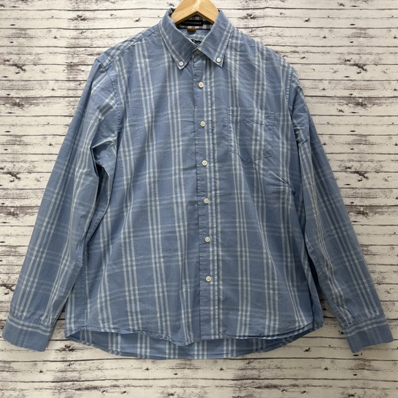 Tailor Vintage Performance Button Down Shirt Men's Large Blue Palid Long Sleeve - Picture 5 of 10